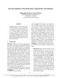 Real-Time Population of Knowledge Bases: Opportunities and Challenges