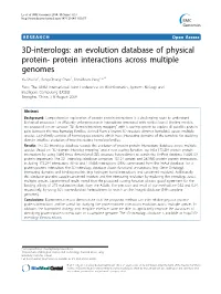 3D-Interologs: an Evolution Database of Physical Protein
