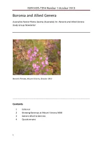 Boronia and Allied Genera