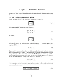 Hamiltonian Dynamics
