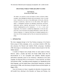 INFLECTIONAL FORMS of TENSE and ASPECT in ATESO David