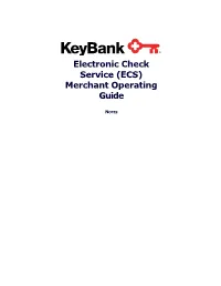 KMS FSP -- Electronic Check Service (ECS) Merchant Operating Guide FV2 20150318