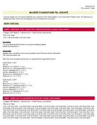 Mcafee Foundstone Fsl Update