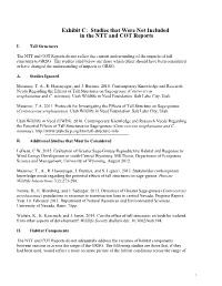 Exhibit C: Studies That Were Not Included in the NTT and COT Reports