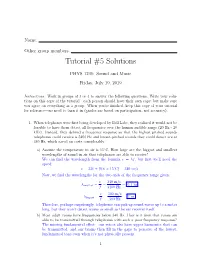 Tutorial #5 Solutions