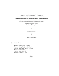 UNIVERSITY of CALIFORNIA, SAN DIEGO Understanding the Role Of