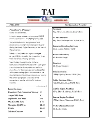 2018 TAI Fall Newsletter