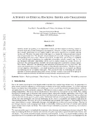 A Survey on Ethical Hacking: Issues and Challenges
