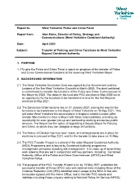 Devolution and Transition of PCC Functions