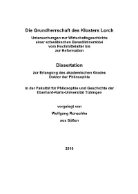 Die Grundherrschaft Des Klosters Lorch Dissertation