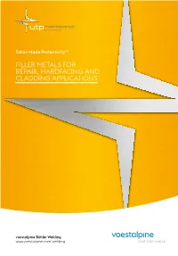 Filler Metals for Repair, Hardfacing and Cladding Applications