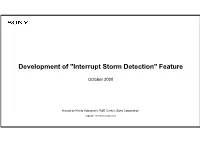 Interrupt Storm Detection" Feature