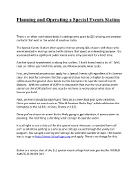 Planning and Operating a Special Events Station