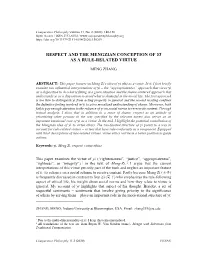Respect and the Mengzian Conception of Yi As a Rule-Related Virtue