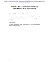 Structure of the Cpf1 Endonuclease R-Loop Complex After Target DNA Cleavage