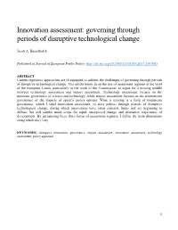 Innovation Assessment: Governing Through Periods of Disruptive Technological Change