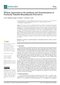Modern Approaches to the Synthesis and Transformations of Practically Valuable Benzothiazole Derivatives