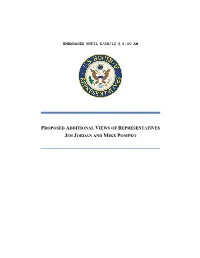 Proposed Additional Views of Representatives Jim Jordan and Mike Pompeo Summary of Conclusions I