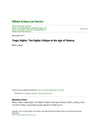Tragic Rights: the Rights Critique in the Age of Obama