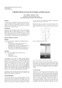 A Modified Model for Dust Devil Heights and Wind Speeds