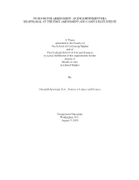 An Enlightenment Era Reappraisal of the First Amendment and Campus Hate Speech