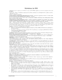 Definitions for SDS