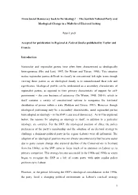 From Social Democracy Back to No Ideology? - the Scottish National Party and Ideological Change in a Multi-Level Electoral Setting