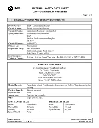 MATERIAL SAFETY DATA SHEET DAP—Diammonium Phosphate Page 1 of 8