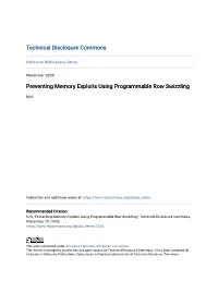 Preventing Memory Exploits Using Programmable Row Swizzling