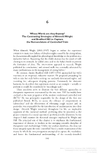 The Contrasting Strategies of Almroth Wright and Bradford Hill to Capture the Nomenclature of Controlled Trials