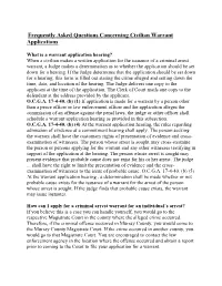 Civilian Warrant Applications Faqs