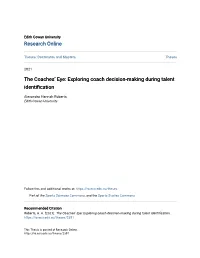 Exploring Coach Decision-Making During Talent Identification