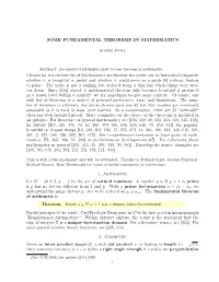 Fundamental Theorems in Mathematics