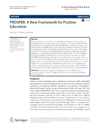 PROSPER: a New Framework for Positive Education