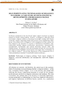 Self-Perpetuating Technologies of Religious Synthesis: a Case Study of Socio-Political Developments and Religious Change in Singapore