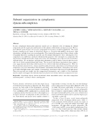 Subunit Organization in Cytoplasmic Dynein Subcomplexes