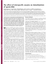 The Effect of Interspecific Oocytes on Demethylation of Sperm DNA