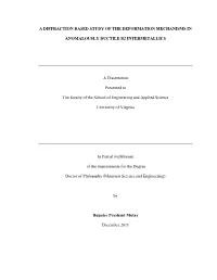 A Diffraction Based Study of the Deformation Mechanisms In