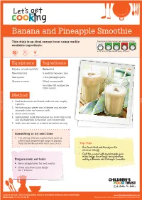 Banana and Pineapple Smoothie