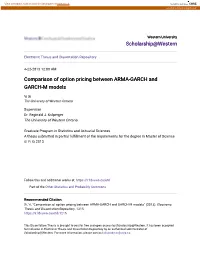 Comparison of Option Pricing Between ARMA-GARCH and GARCH-M Models