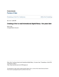 Creating a Free to Read International Digital Library - Five Years Later