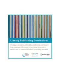 Library Publishing Curriculum Textbook