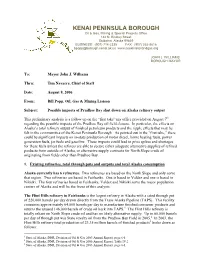 Possible Impacts of Prudhoe Bay Shut Down on Alaska Refinery Output