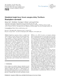 Simulated Single-Layer Forest Canopies Delay Northern Hemisphere Snowmelt