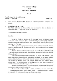 2 July 2010) Has Twice, in Contravention of the Applicable Parliamentary Procedure, Been Suspended by the Speaker Without the Consent of the House; And