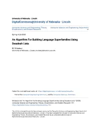 An Algorithm for Building Language Superfamilies Using Swadesh Lists