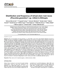 Distribution and Frequency of Wheat Stem Rust Races (Puccinia Graminis F