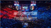 Esports, a Non-Traditional Program for an Unserved Population
