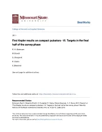 First Kepler Results on Compact Pulsators - VI