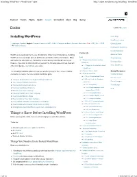 Installing Wordpress « Wordpress Codex
